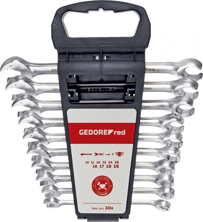 Image du produit Gedore Red red R05905010 Clé mixte à cliquet ouverte 10-19 mm 10 pièces (19 mm, 10 mm, 7 mm, 29 mm, 8 mm)