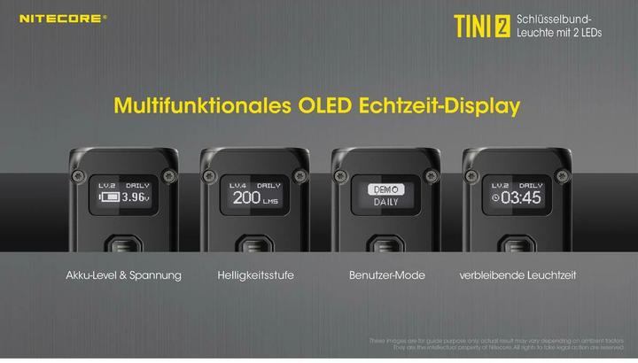 Actual product image Nitecore TINI 2 - 500 lumen, black (4.70 cm, 500 lm)