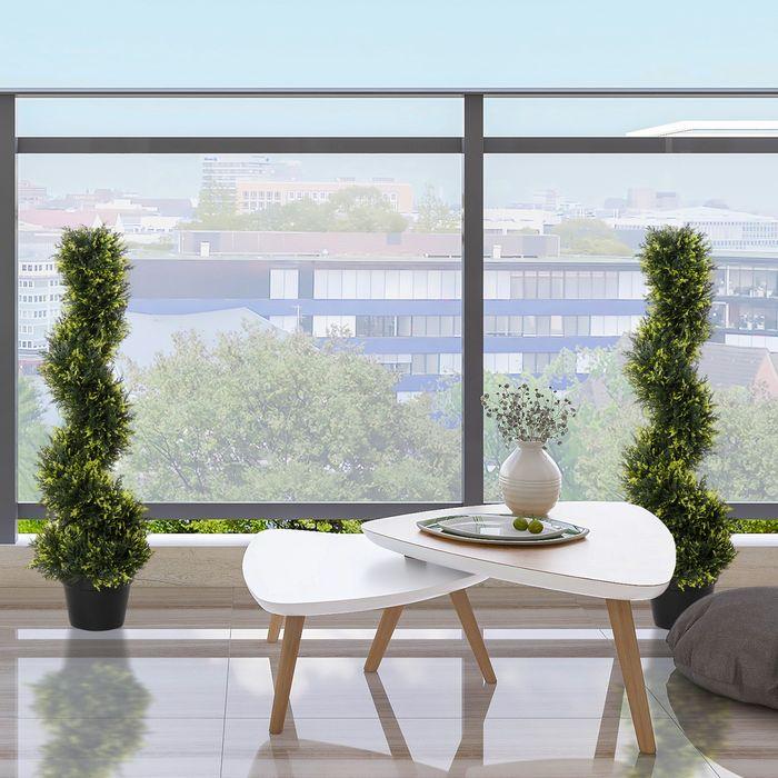 Actual product image Swisshandel24 2er Set künstliche Zedernbaum gross 90 cm Kunstpflanze für Wohnzimmer Büro (90 cm)