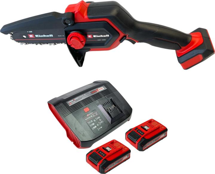 Actual product image Einhell GE-PS 18/15 Li BL cordless branch chain saw 18 V 15 cm brushless + 2x battery 4.0 Ah + charger (Battery chain saw)