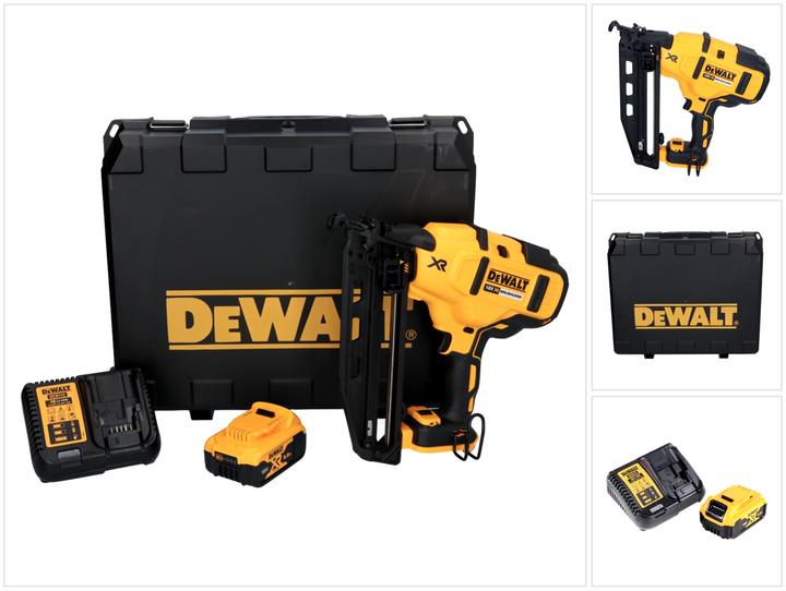 DeWalt DCN 660 P1 Battery Nailer 18V 32-63 mm Brushless + 1x Battery 5,0 Ah + Charger + Case
