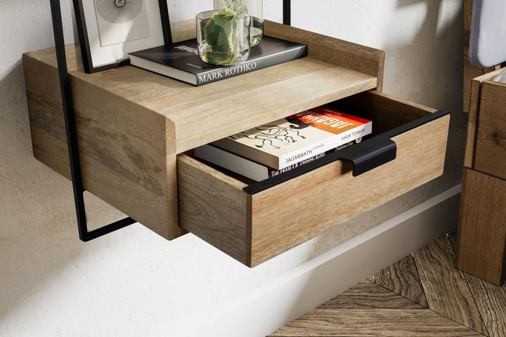 Immagine prodotto FineBuy Comodino Consolle da letto 44x45x35 cm in legno massiccio Letto a molle sospese