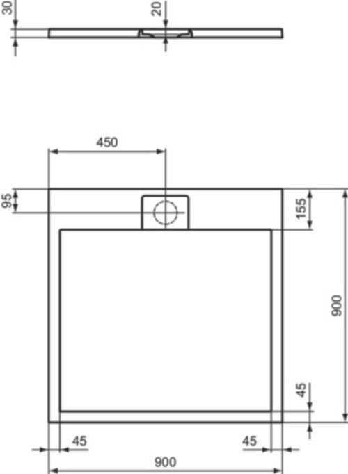 Immagine prodotto Ideal Standard Ultra Flat S i.life piatto doccia quadrato, 900x900x30mm, T5227