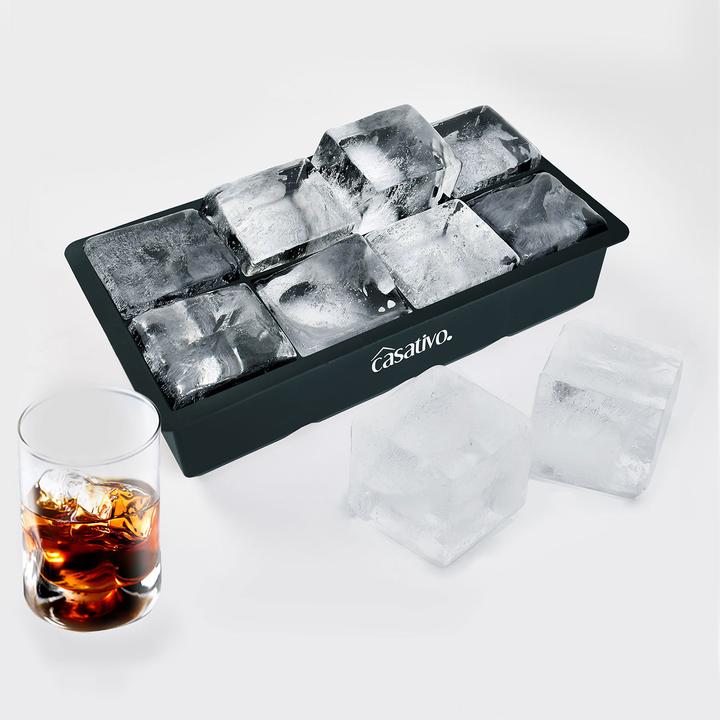 Immagine prodotto Casativo Set di 6 stampi per cubetti di ghiaccio in silicone XXL, 8 cavità, 5 x 5 cm, per 1 litro