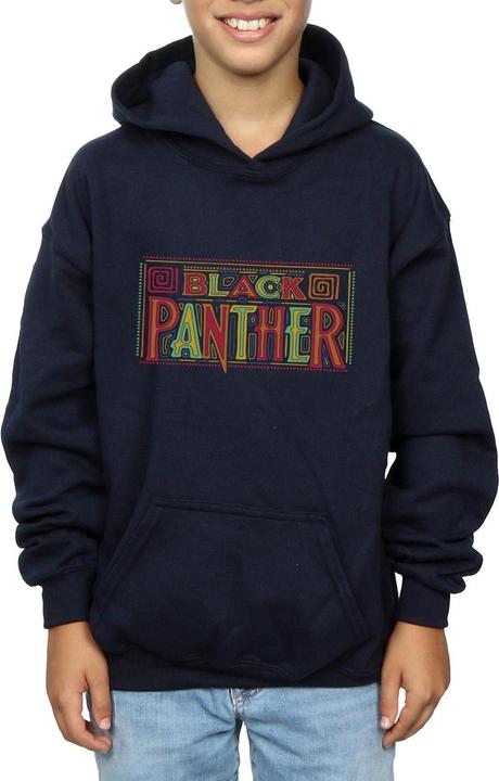 Actual product image Boys Black Panther Tribal Logo Hoodie (116)