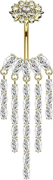 Star Piercing Banane Innengewinde 14k vergoldet Kronleuchter (Messing, Chirurgenstahl 316L)