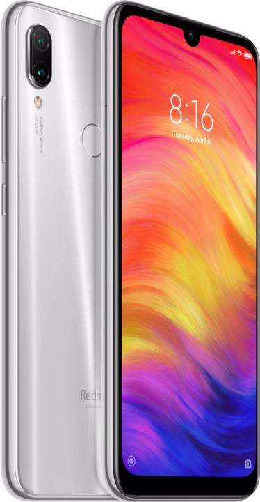 Actual product image Xiaomi Redmi Note 7 (64 GB, White, 6.26", Hybrid Dual SIM, 48 Mpx, 4G)