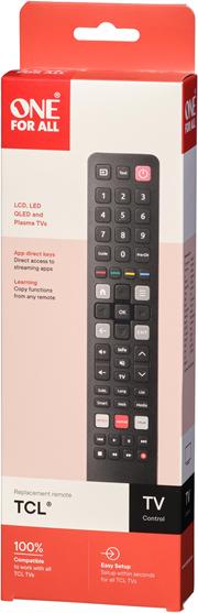 Produktbild One for All Funktioniert mit allen gängigen TCL / Thomson TV-Geräten URC4922 (Gerätespezifische Fernbedienung, Infrarot)