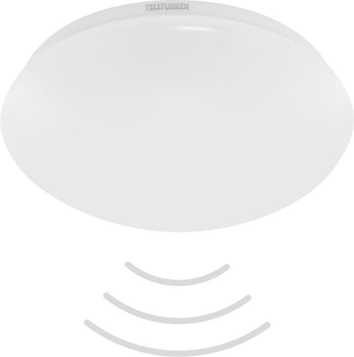 Actual product image Telefunken LED sensor ceiling light IP44 15W 1500m 4000 K neutral white HxØ 95/280 mm white (1500 lm)