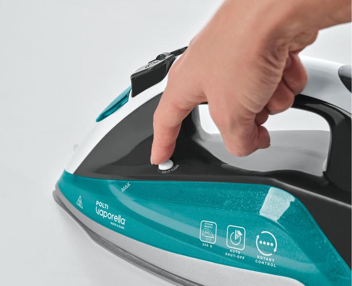 Actual product image Polti Iron PLEU0253 Vaporella Quick & Slide QS220 Steam Iron, 2400 W, Water tank capacity 350 ml, Cont (2400 W, 40 g/min)
