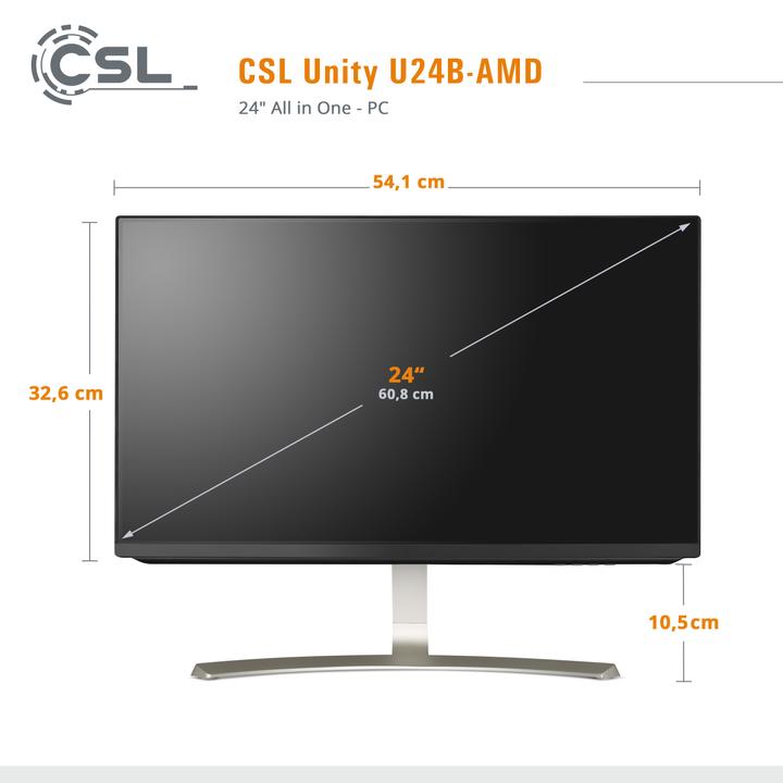 Actual product image CSL All-in-One-PC Unity U24B-AMD / 5700G / 4000 GB / 64 GB / Windows 11 Pro (AMD Ryzen 7 5700G, 64 GB, 4000 GB, AMD Radeon Graphics)