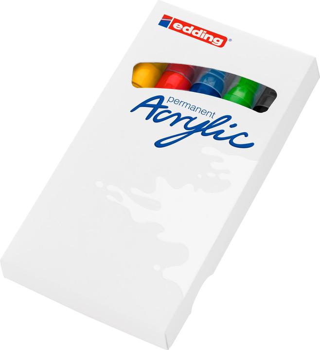 Image du produit Edding 5100 Moyen (Bleu gentiane, Rouge trafic, Trafic jaune, Jaune-vert, Noir, 3 mm, 5 x)
