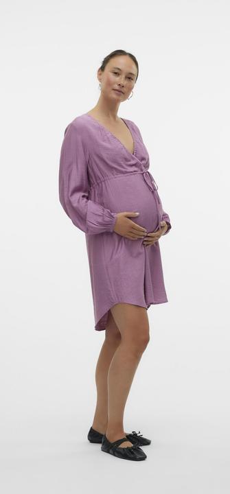 Produktbild Mamalicious Normal geschnitten V-Ausschnitt Elastische Bündchen Kurzes Kleid Kleid (XL)