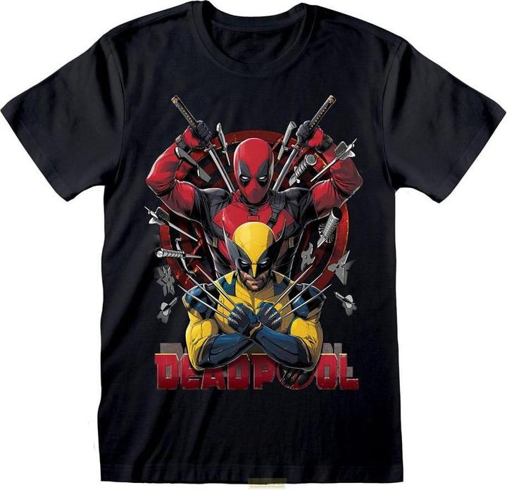 Actual product image Heroes Inc Deadpool 'Weapons' (Black) T-Shirt (Small) (S)