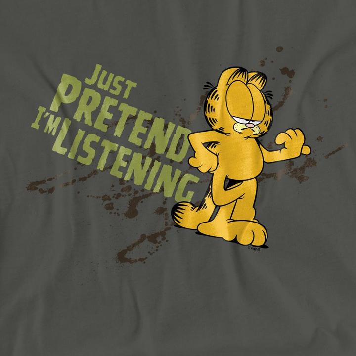 Immagine prodotto Garfield Just Pretend I'm Listening Maglietta Adulto Unisex (M)