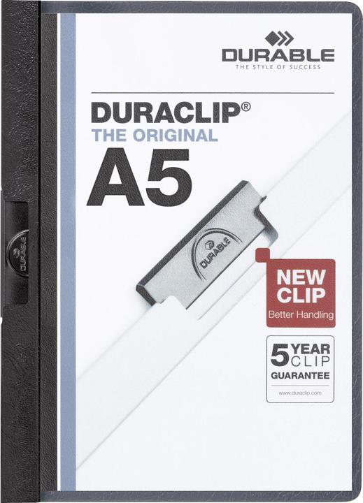 Durable Classeur à pince DURACLIP, DIN A5, noir (A5, 1 x)