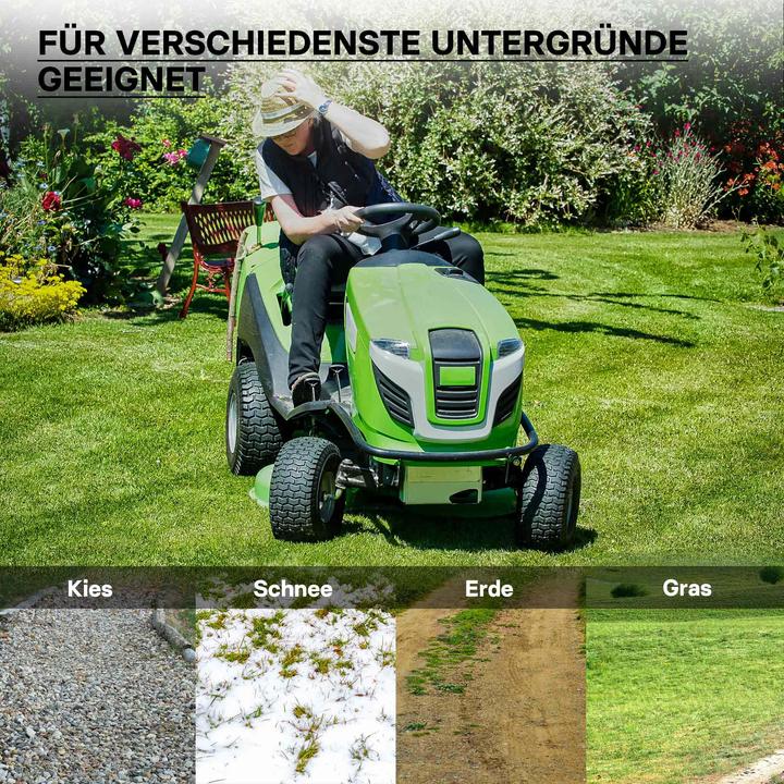Actual product image Wiltec Tyre for lawn mower 15x6.00-6 4pr with innner tube and curved valve stem garden tractor