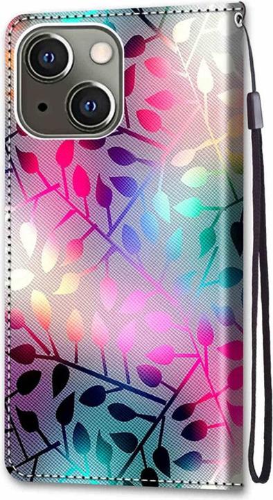 Productafbeelding Cover-Discount iPhone 13 mini - leren hoesje bladeren (Apple iPhone 13 mini)