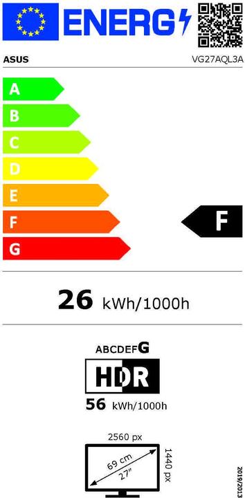 Energie-Label ASUS TUF Gaming VG27AQL3A (2560 x 1440 Pixel, 27")