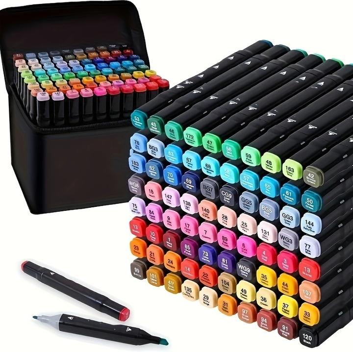 Actual product image PhoneLook Doppeltipp Permanentmarker Set zum Markieren und Ausmalen (80 Farben) (Black)