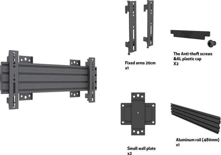 Produktbild Multibrackets Wandhalter Ultrastretch, VESA 100x100-400x200 (Wand, 37")