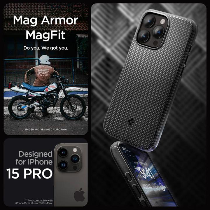 Produktbild Spigen Mag Armor iPhone 15 Pro 6.1" MagSafe czarny/matte black (Apple iPhone 15 Pro)