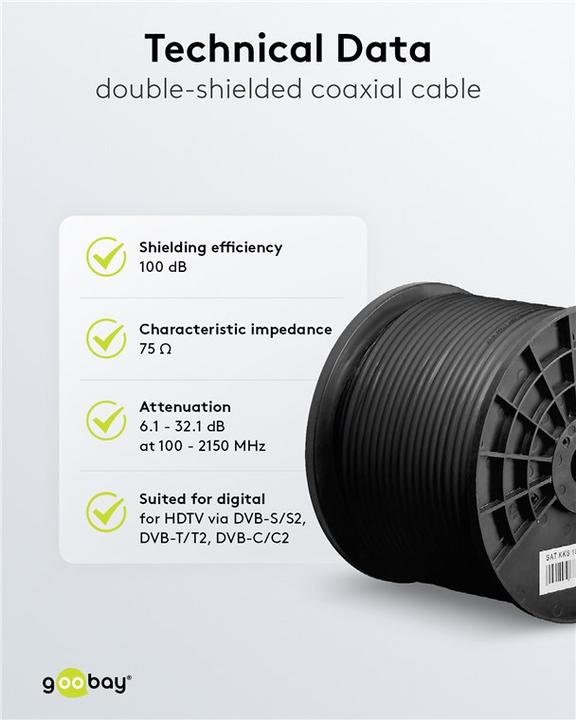 Immagine prodotto Goobay Diametro esterno del cavo coassiale (10 dB, Cavi antenna)