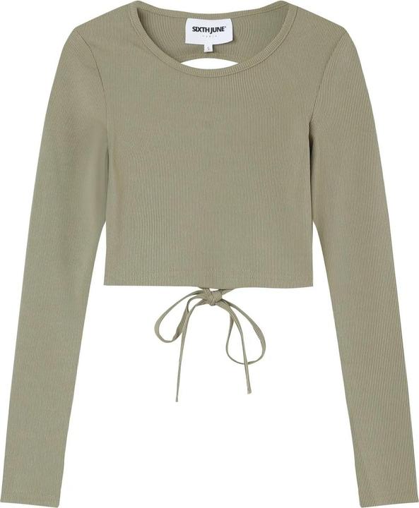 Actual product image Sixth June Long sleeve open back women's crop top (S)