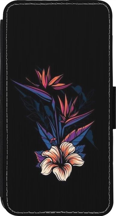 Produktbild PhoneLook Hülle Wallet schwarz Dark Flowers (Apple iPhone 14 Pro)