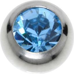 Bijouteria 1.2mm Piercing-Kugel (Kristall, Edelstahl)
