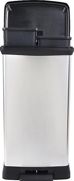 Actual product image Curver Decobin Duo Prullenbak - 23L+23L - Rechthoekig - Zilver metallic (23 l)