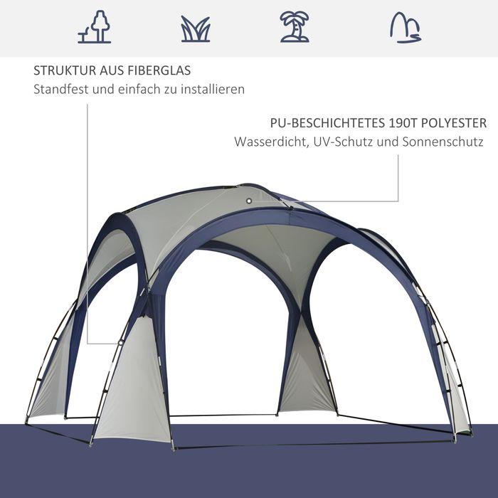 Immagine prodotto Swisshandel24 Tenda per feste a tendone protezione solare resistente alle intemperie palo in fibra di vetro + (350 cm, 350 cm)