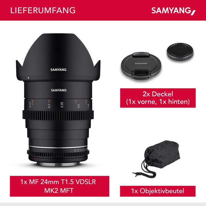 Actual product image Samyang 24mm T1.5 MK2 MFT (Micro Four Thirds, full size, APS-C / DX, Micro Four Thirds)