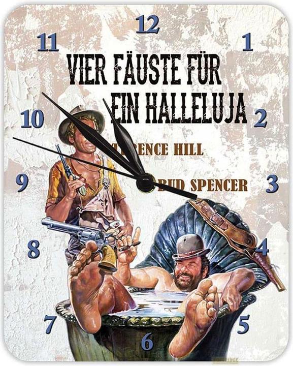 Actual product image Blechwaren Fabrik Braunschweig Bud Spencer & Terence Hill wall clock Four Fists for a Hallelujah