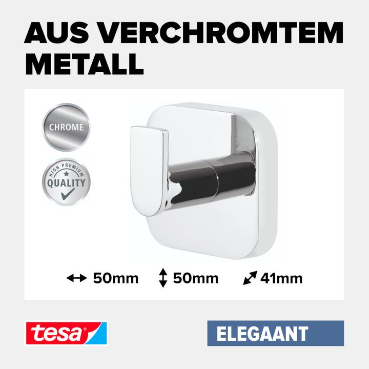 Produktbild tesa ELEGAANT Handtuchhaken inkl. Klebelösung ohne Bohren