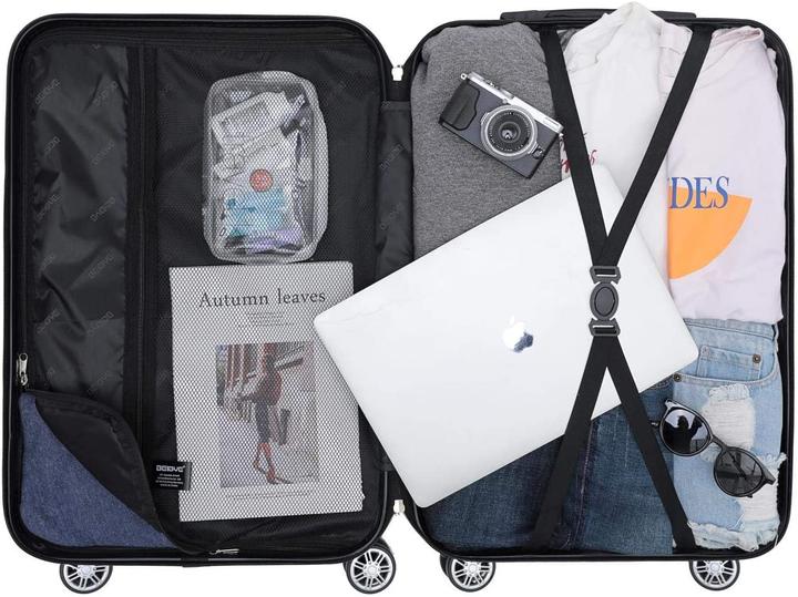 Immagine prodotto Beibye Valigia da viaggio Twin Wheels 3pcs Verde scuro (M (50 - 90l), L (90 - 115l), XL (da 115l))