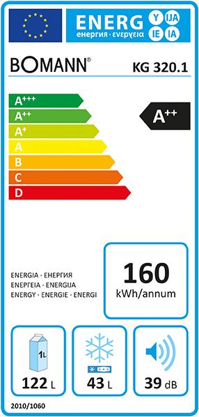 Energie-Label Bomann KG 322 (165 l)