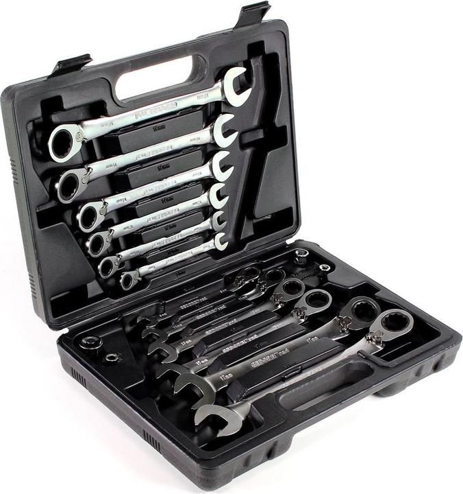 Actual product image Gedore red R07203016 Combination ratchet open-end spanner set SW8-19 mm 16 pieces (19 mm, 8 mm, 10 mm, 14 mm, 18 mm, 11 mm, 12 mm, 17 mm, 15 mm, 13 mm, 9 mm, 16 mm)