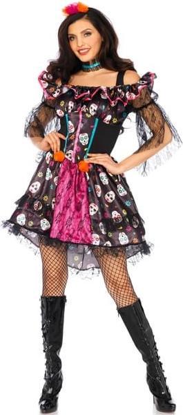 Produktbild Leg Avenue LEG-AVENUE - Dia de los Muertos pop kostuum voor vrouwen - M/L (M/L)