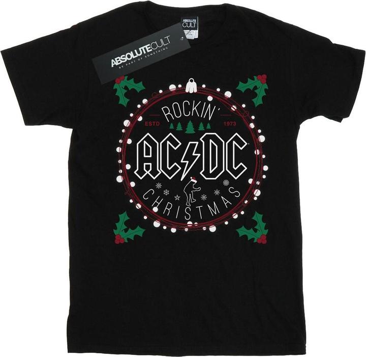 AC/DC Weihnachten Kreis Baumwolle Boyfriend TShirt