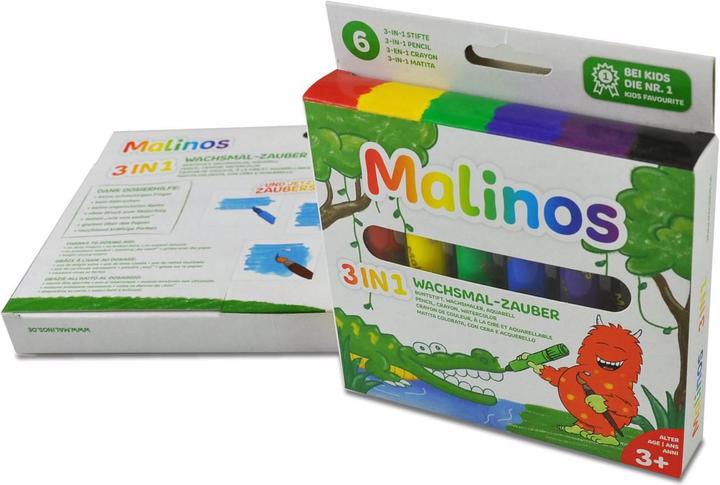 Immagine prodotto Malinos pastelli a cera 3 in 1, 6 pezzi (Multicolore, 6 x)