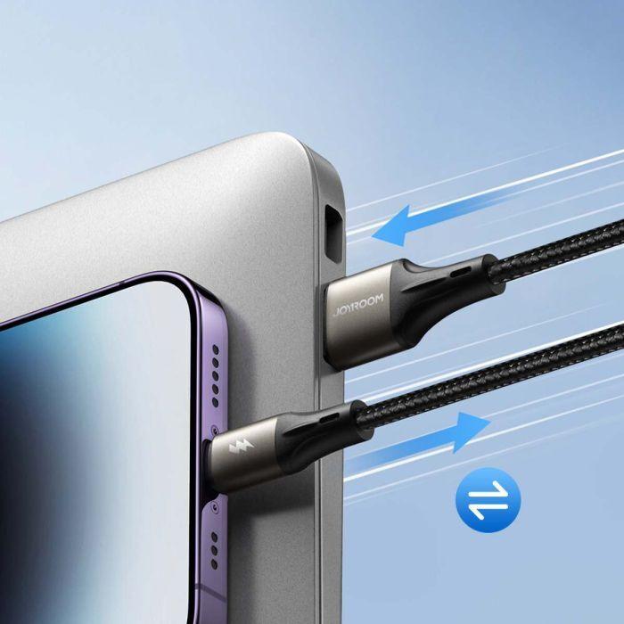Image du produit Joyroom Light-Speed ​​​​Series SA25-AC6 Câble de transfert rapide USB-A / USB-C 100W 2m - Noir (2 m)