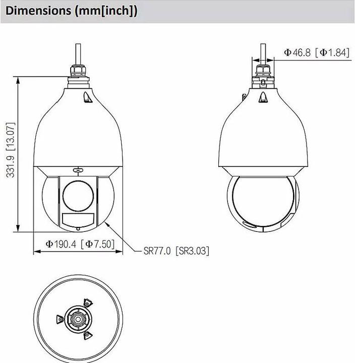 Immagine prodotto Dahua CAMERA IP 4MP PTZ 32X STARLIGHT AI IR150M IP67 IK10 POE+ IVS FD (2560 x 1440 Pixels)