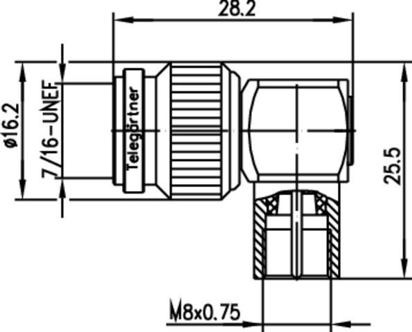 Actual product image Telegärtner J01019A0012 TNC FME Stainless Steel Cable Interface/Adapter (Antenna cable)