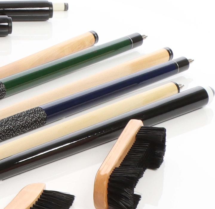 Actual product image Wiltec All-in-one Complete Billiards Accessories Set with 4 Cues, a Triangle, and Wall Holdfast