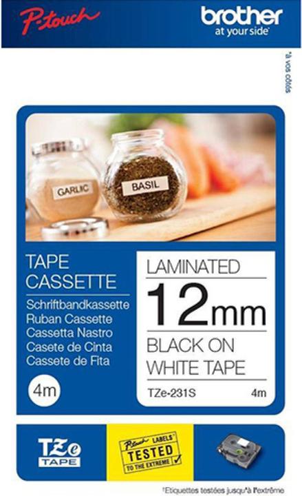 Image du produit Brother TZe-231S (1.20 cm, Noir, Blanc)