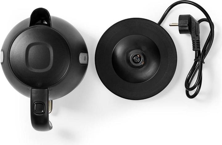 Actual product image Nedis Kettle - 360° rotating base - Boil-dry protection - Water level indicator - Safety deck (1 l, EU plug)