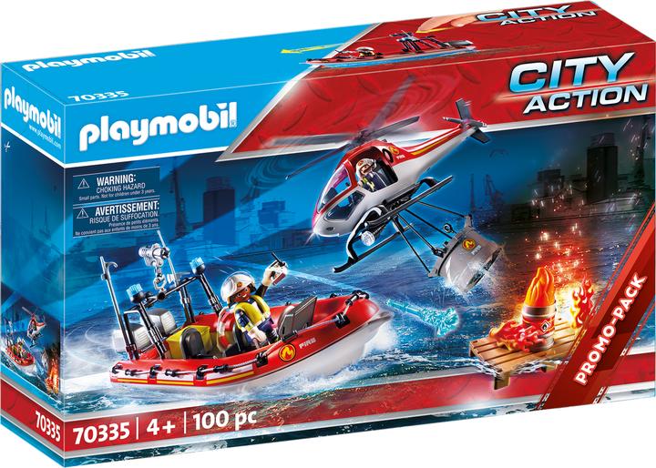 Produktbild Playmobil Feuerwehreinsatz mit Heli und Boot (70335)