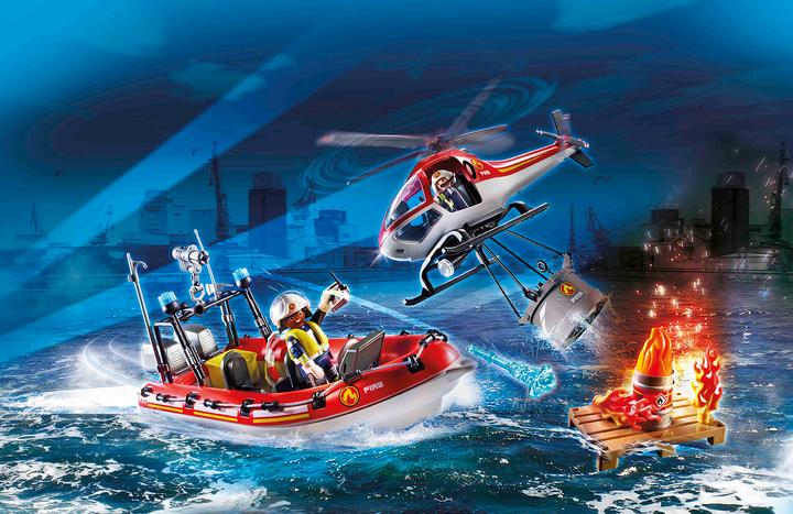 Produktbild Playmobil Feuerwehreinsatz mit Heli und Boot (70335)