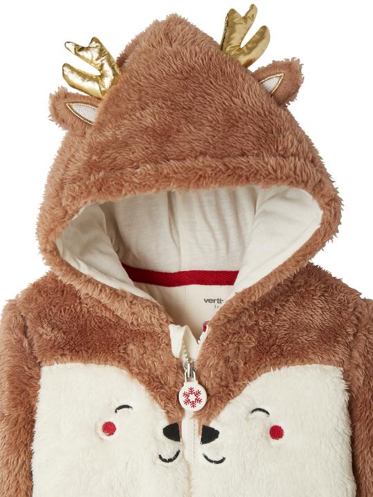 Image du produit Vertbaudet Combinaison de Noël pour bébé en peluche, renne (62)
